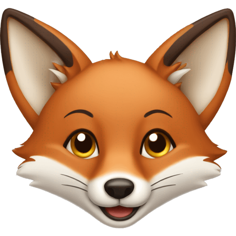 Happy brown fox emoji