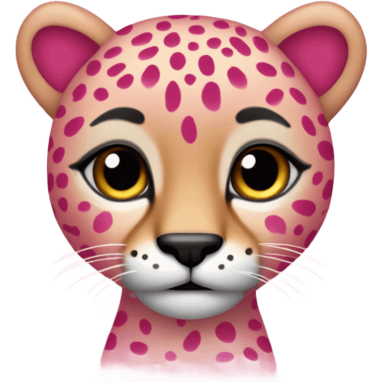 Pink ombre full-body cheetah with glitter emoji