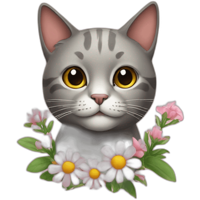 Cat with flowers emoji