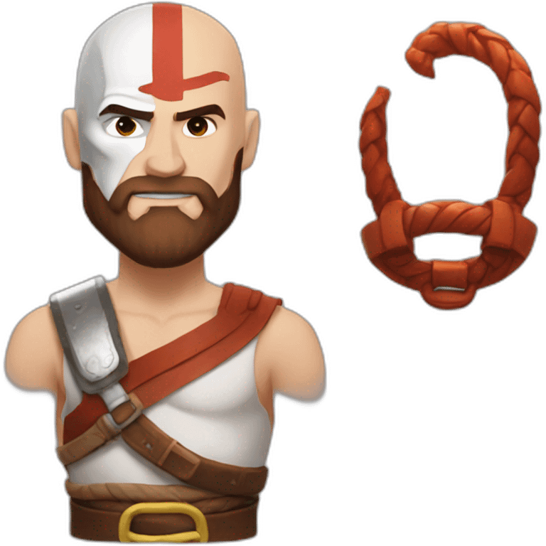 Kratos avec la tête d'hermès dans la main emoji