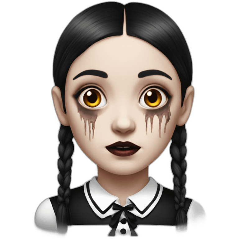 zombie wednesday adams hyperrealistic emoji