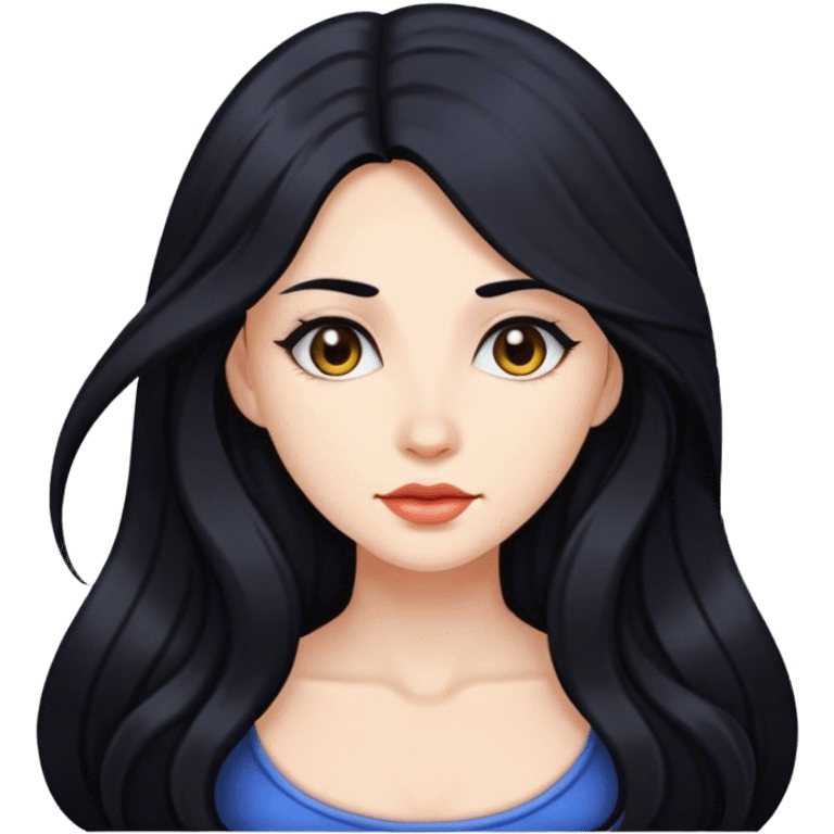 Lady with long black hair emoji