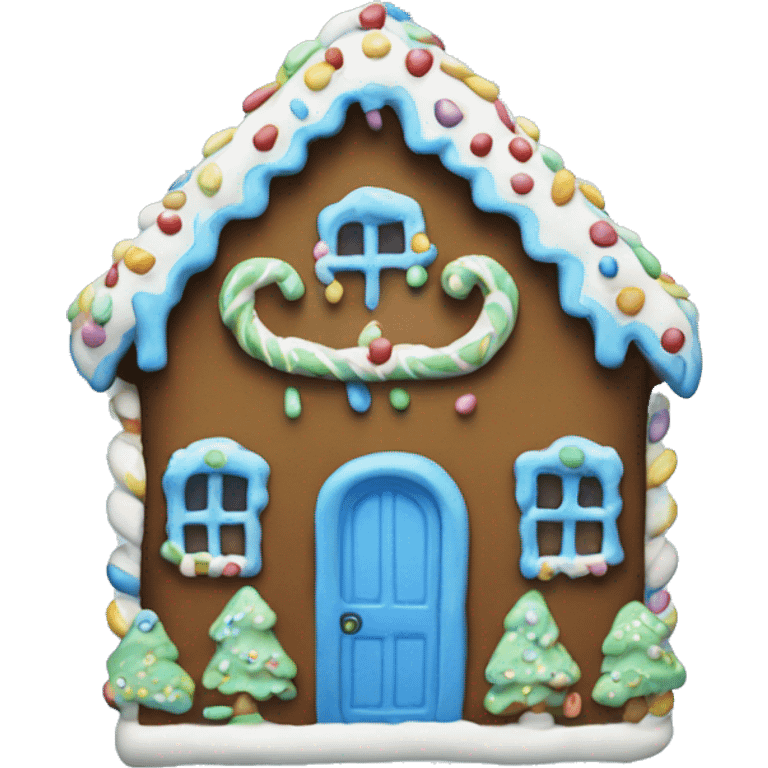 blue ginger bread house emoji