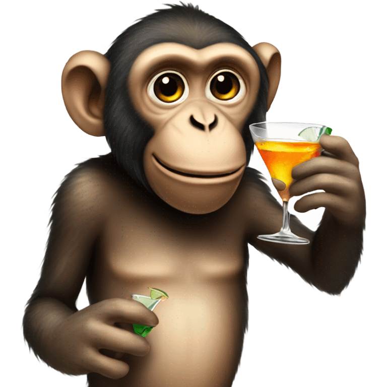 monkey drinking martini emoji