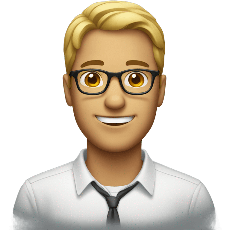 smiling male portrait with glasses emoji