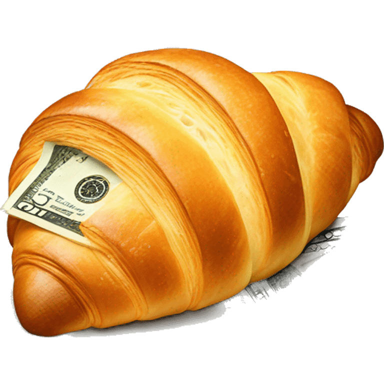 Croissant and bread and money emoji