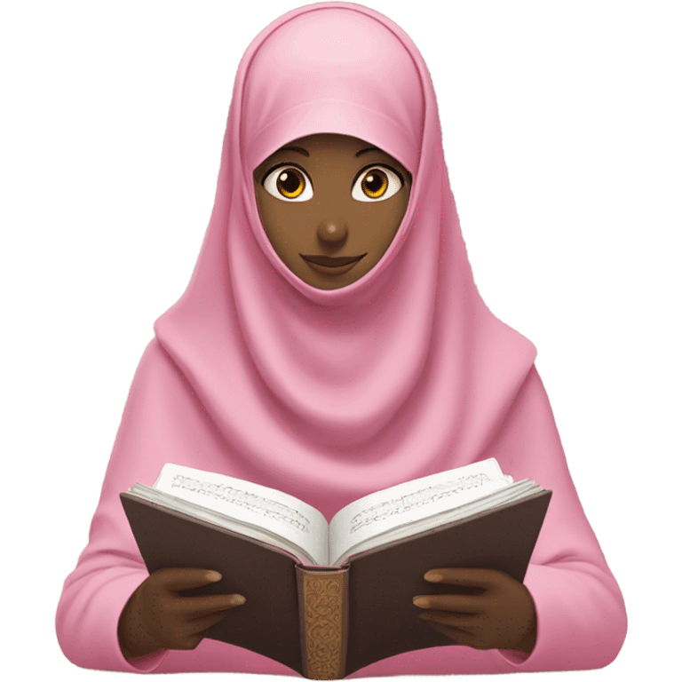 Girl in niqab reading quran  pink] emoji