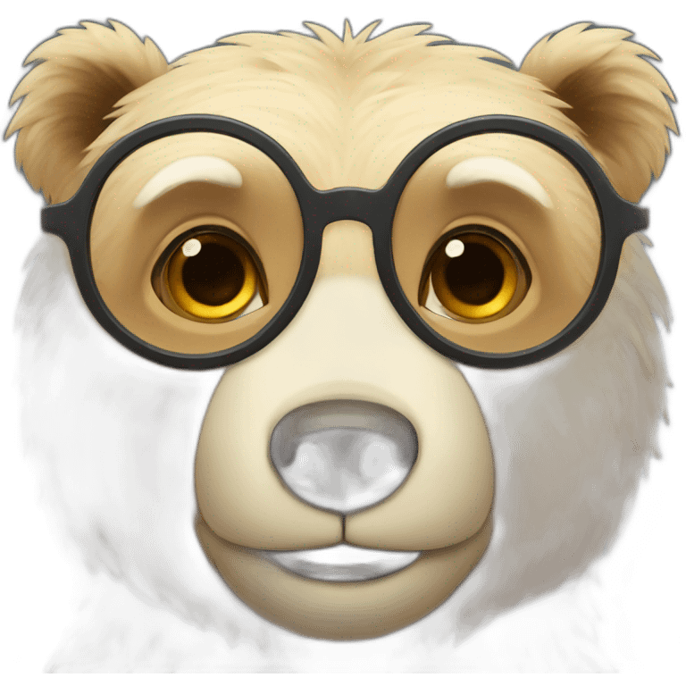 Bear with Glasses say Hi emoji