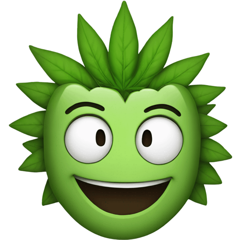 Marijuana leaf laughing  emoji