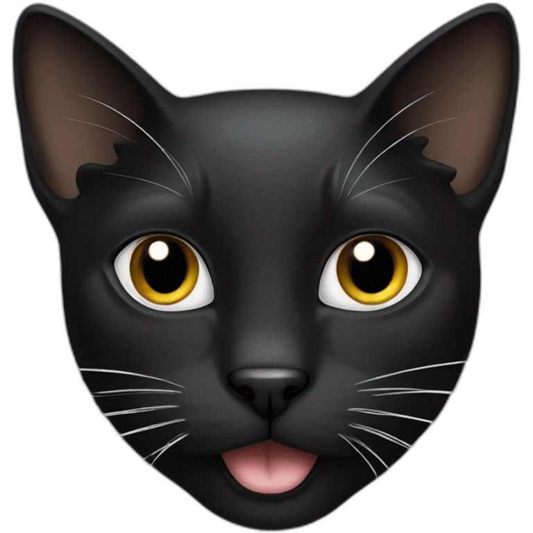 Black cat with one white chop emoji