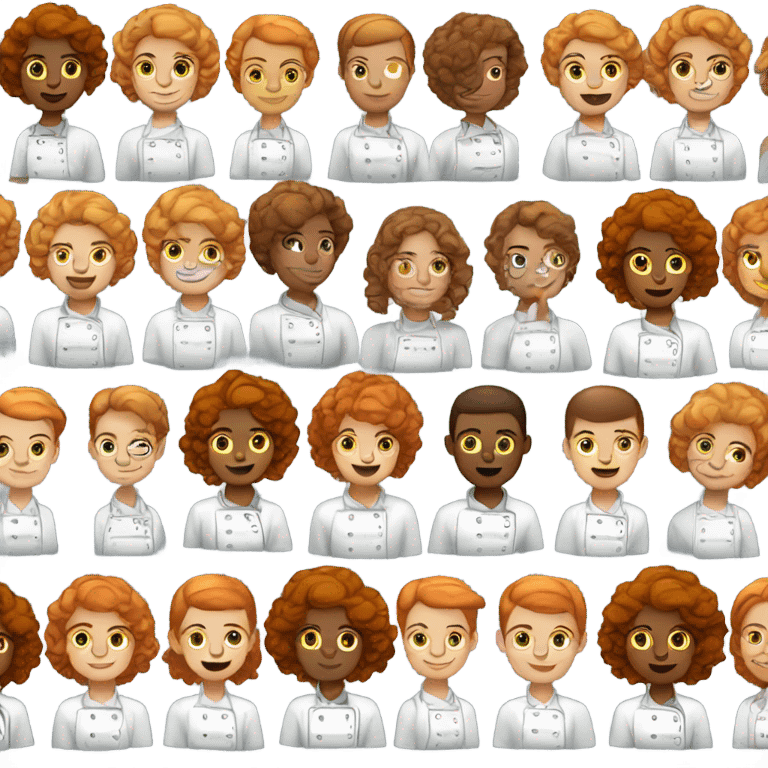 chef girl with light skin and curly ginger hair   emoji