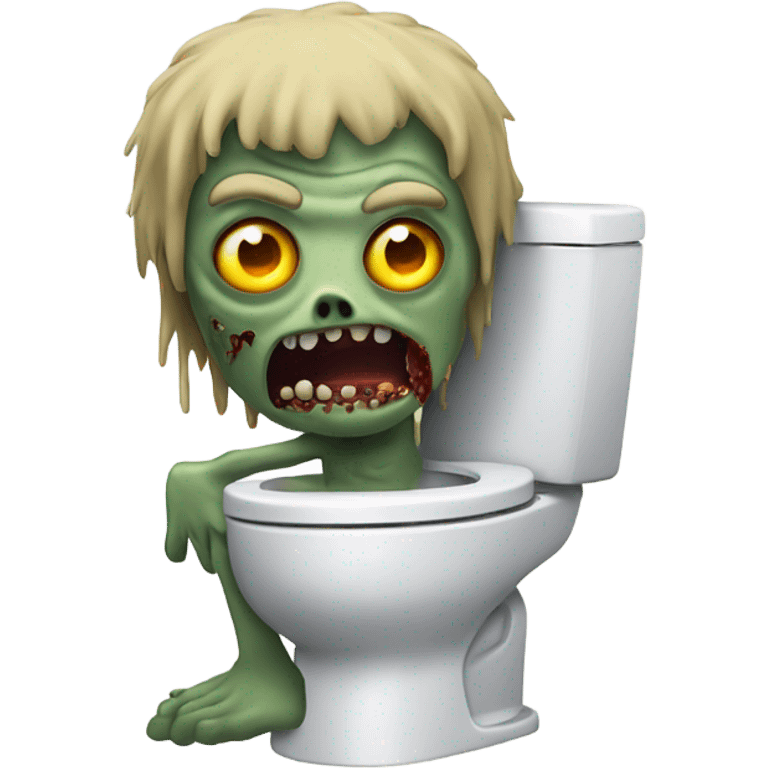 zombie with a skibidi toilet emoji