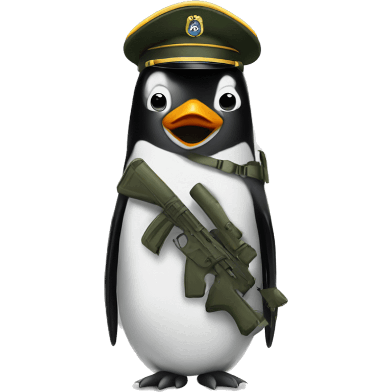 Penguin in the army  emoji