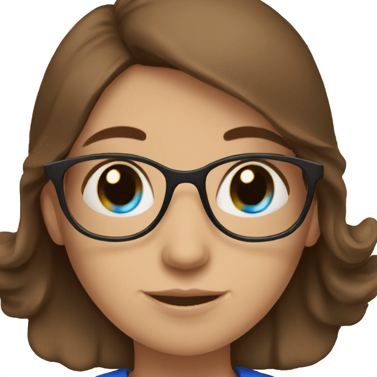 Brown hair girl with blue eyes reading a book emoji