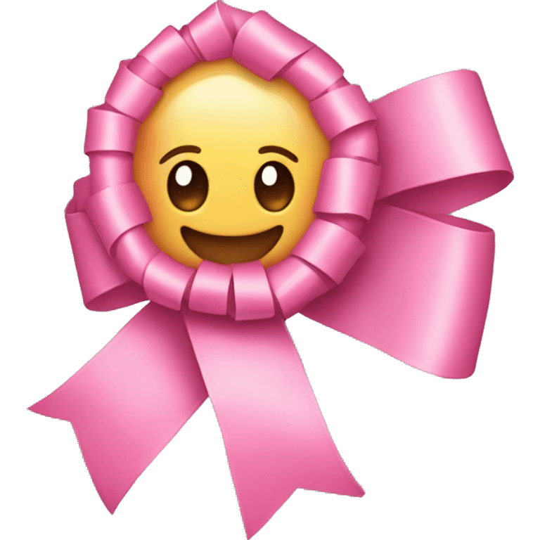 a cute pink ribbon emoji