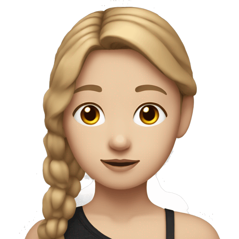 girl with light brown hair with a white and black rabbit on her shoulder emoji