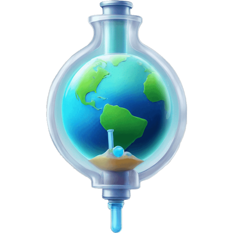 planet earth inside lab testing tube emoji