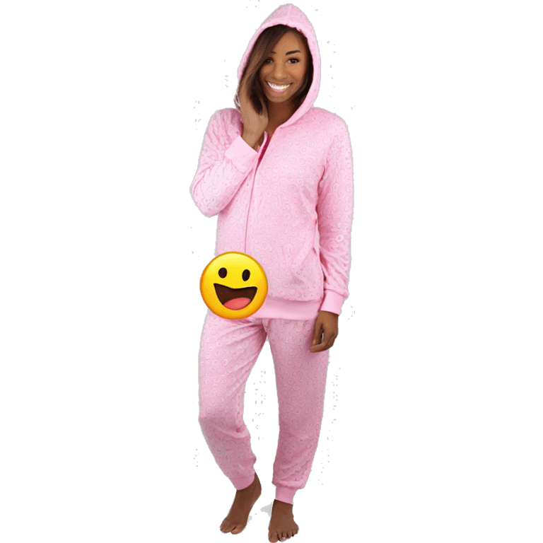 emoji pijama cuerpo completo rosa mujer emoji