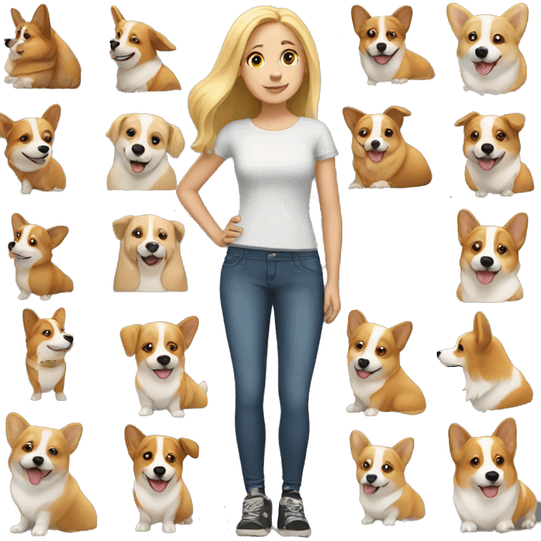 Blonde girl with corgi emoji