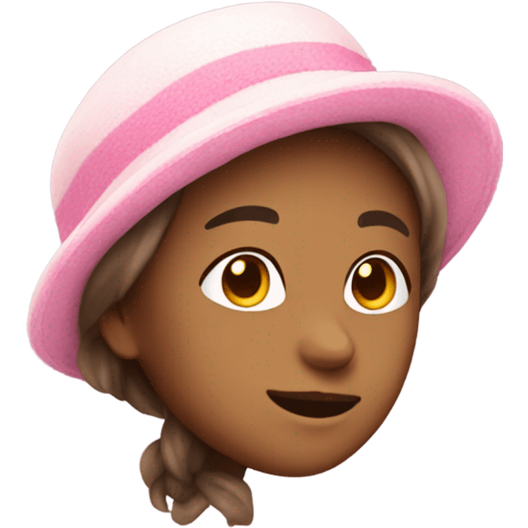 white and pink baret hat  emoji