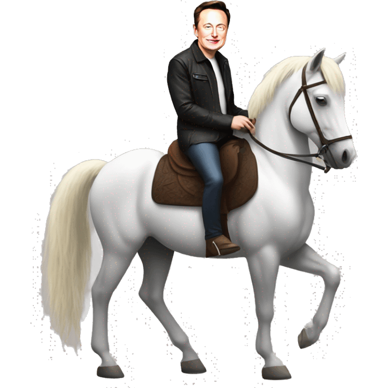 elon musk on a poney emoji