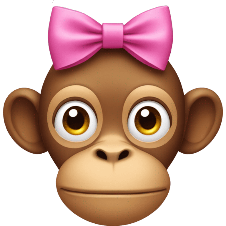 Monkey with a pink hair bow covering its mouth  emoji