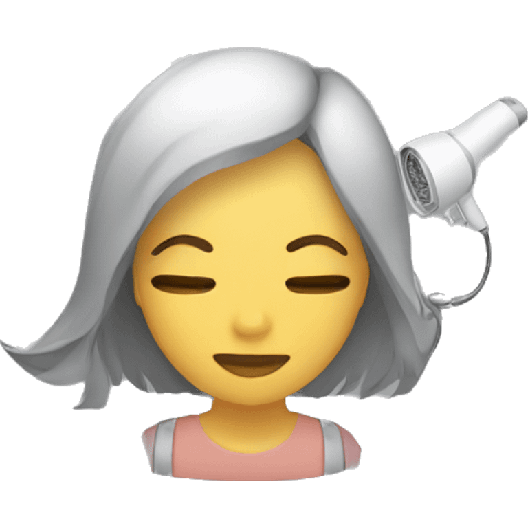 Mujer usando secador  emoji