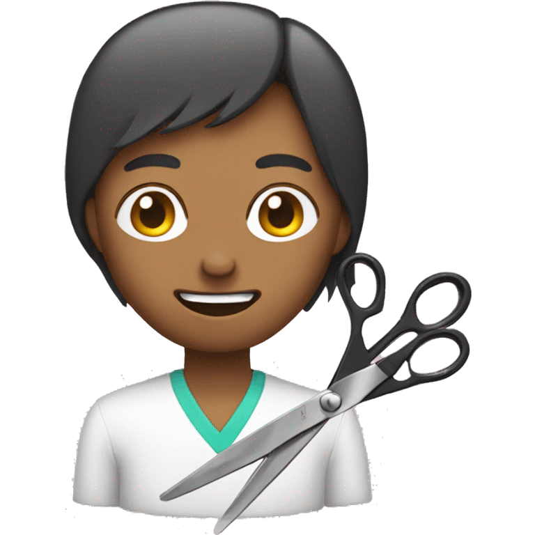 Person cutting of scissors emoji