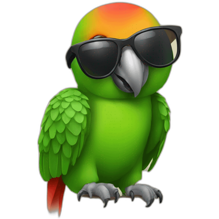 parrot with sunglasses emoji