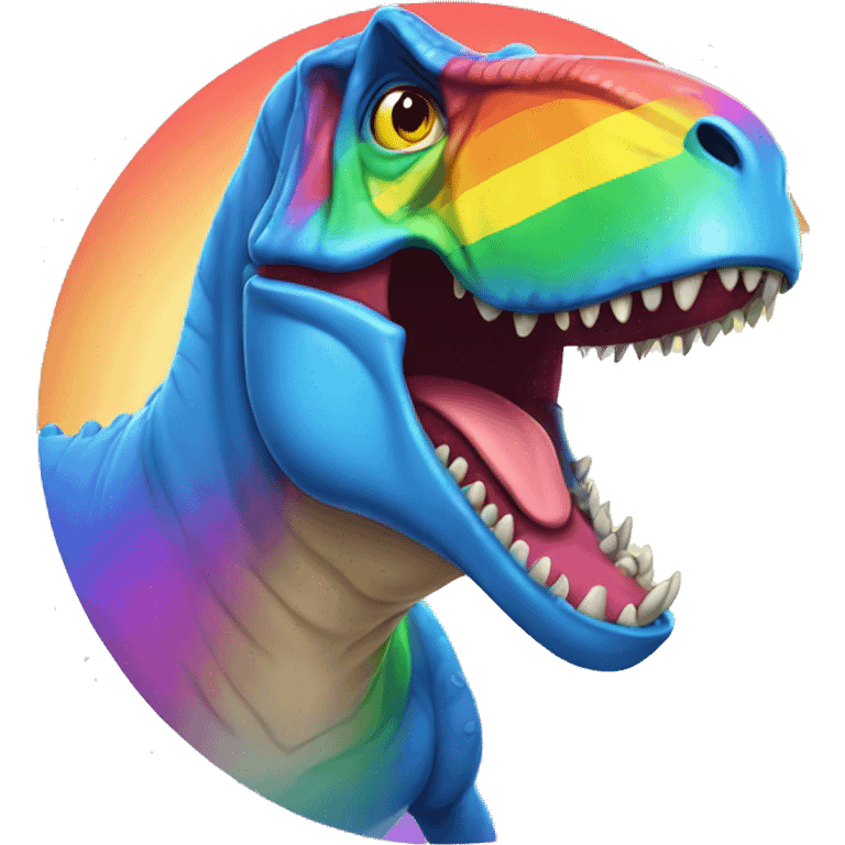 Rainbow t-Rex  emoji