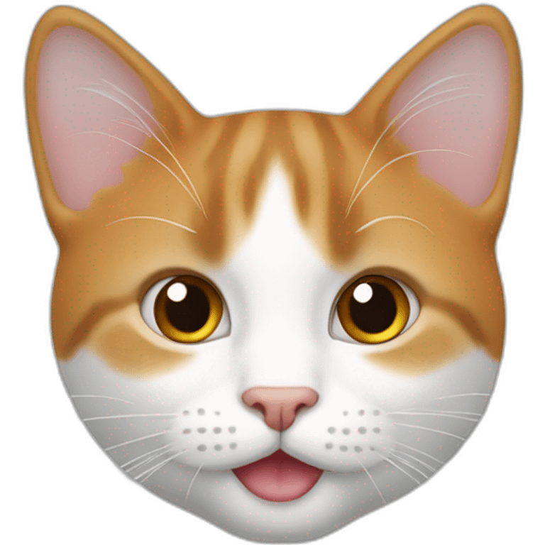 Un chat blanc tache rousse oreille emoji