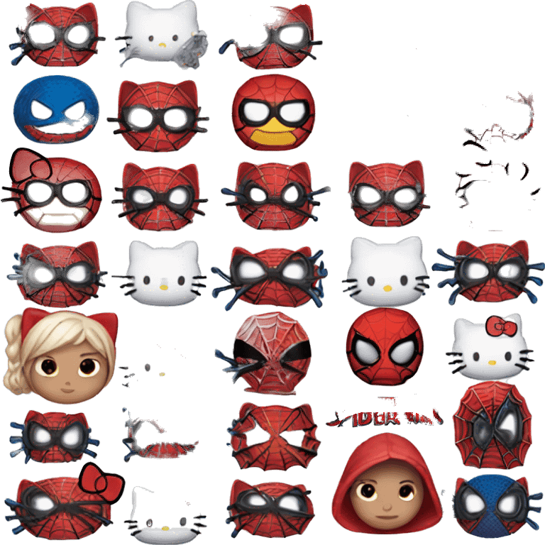 hello kitty x spider-man emoji