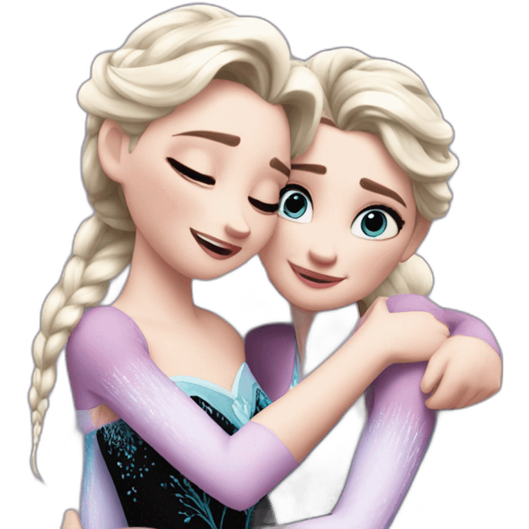 elsa hugs her sister anna emoji