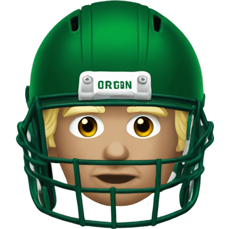 Donald Trump wearing university of Oregon football helmet emoji