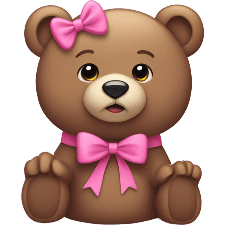 bear with pink bow  emoji