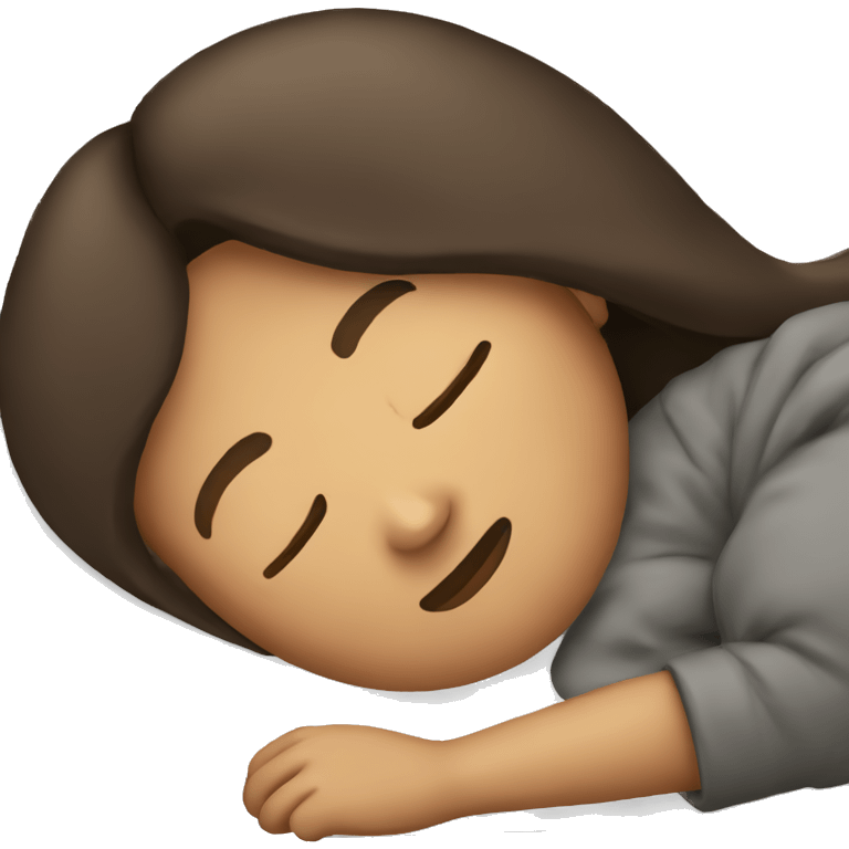 The brunette is sleeping emoji