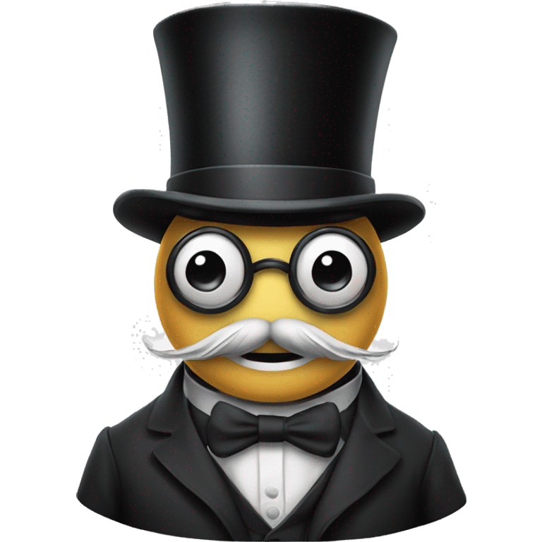 Top hat with monocle and cane emoji