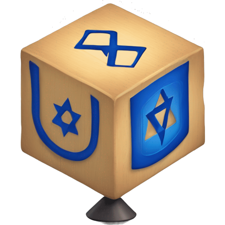 Jewish dreidel a cubed four-sided spinning top with a point on the bottom, played during the Jewish holiday of Hanukkah emoji