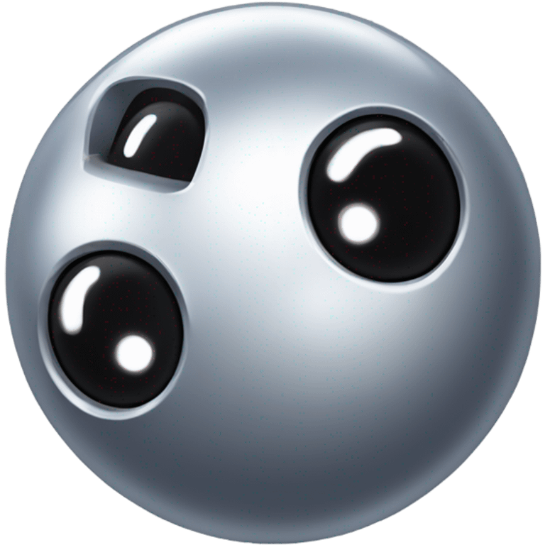 Metal cute black eyes Kirby ball driving on 4 car wheels emoji