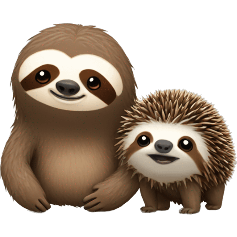 sloth with hedgehog emoji