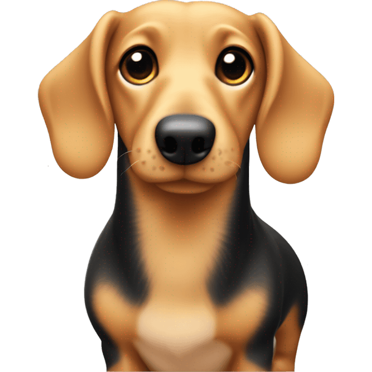 Sausage dog, blond hairs, head only emoji