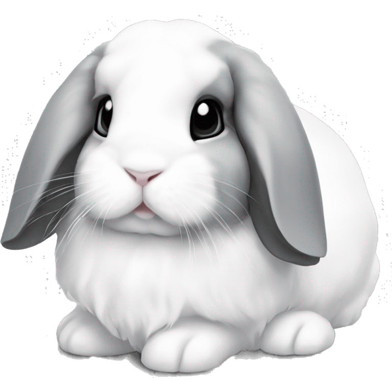 white holland lop with grey patches emoji