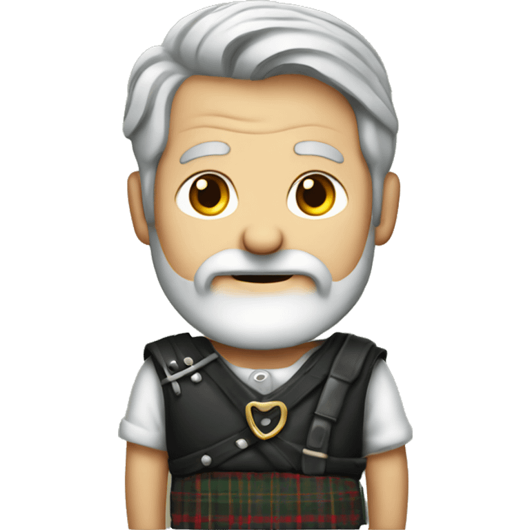 Scottish grey haired man in a kilt emoji