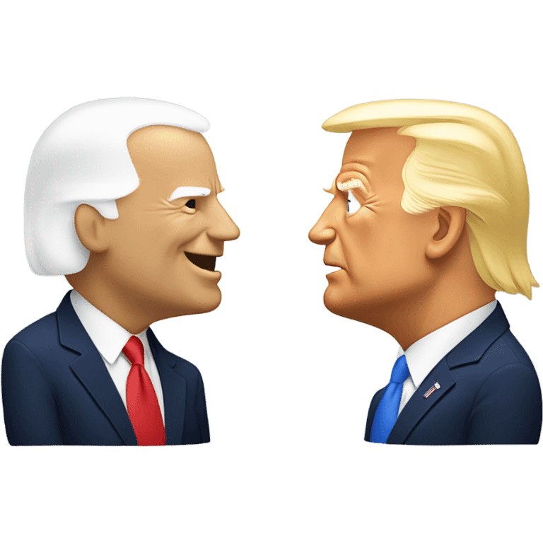 donald trump and joe biden facing each other emoji