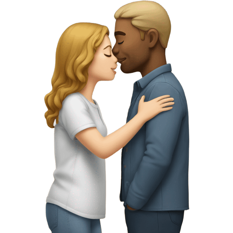 Man with kissing girl emoji