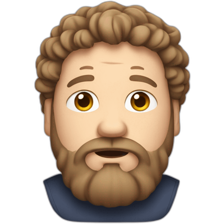 fat white man with curly long dark hair and a beard emoji