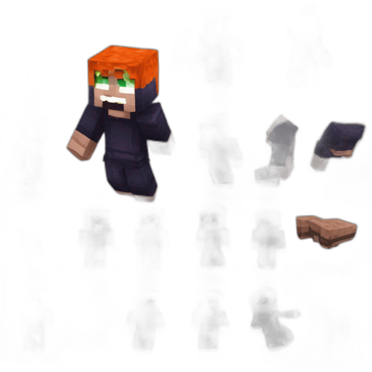 Kurosaki Ichigo minecraft style diferents poses emoji