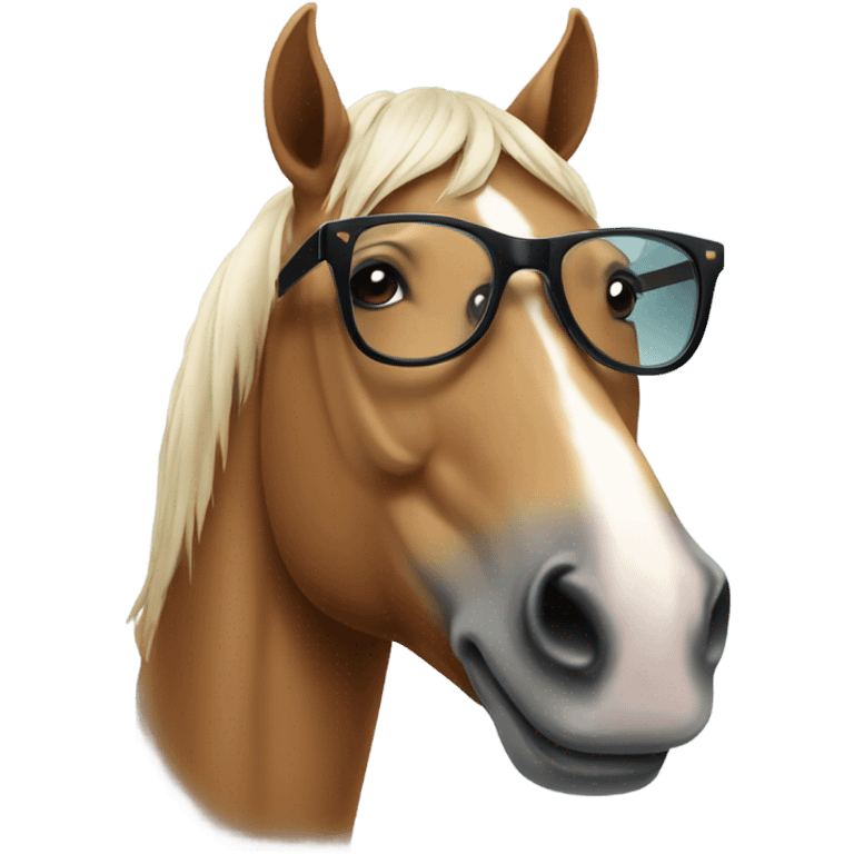 Horse wearing glasses emoji