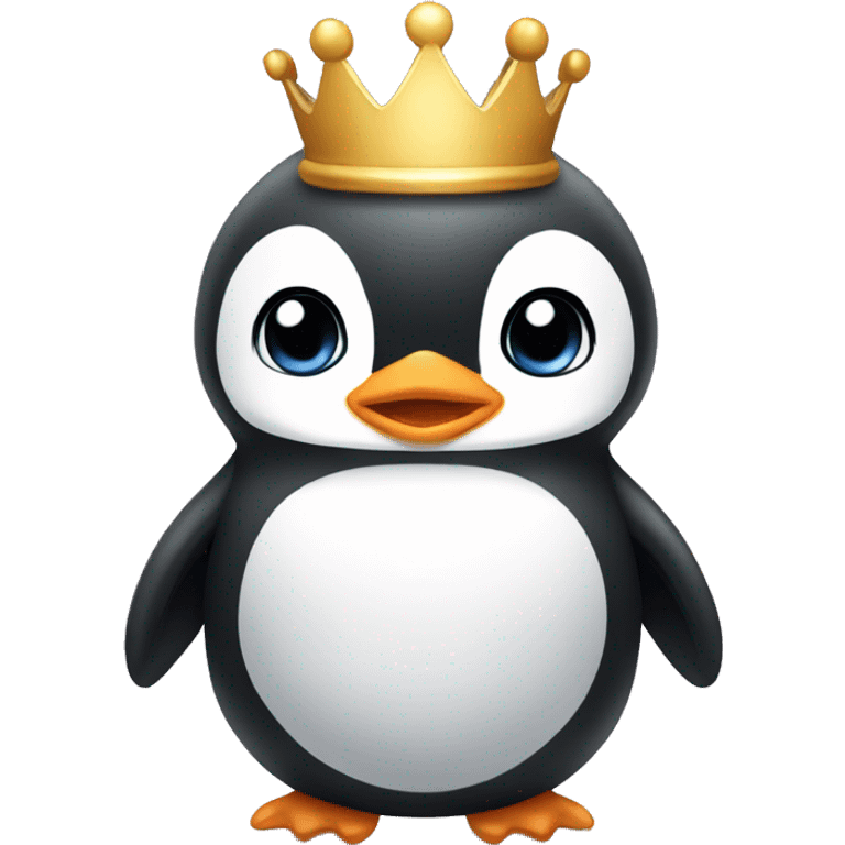 baby Penguin with crown emoji