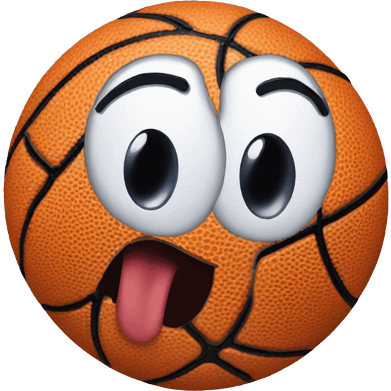 basketball ball with face is smiling  emoji